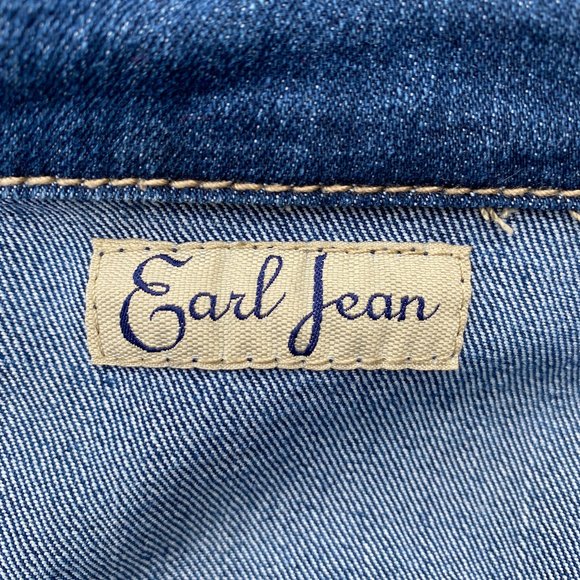 Earl Jean Distressed Faded Denim Trucker Jean Jacket-Gilmore Girls vibe-size S - Picture 13 of 16